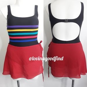 Mirella Sheer Red Mini Skirt Sarong EUC sz XL - 1X